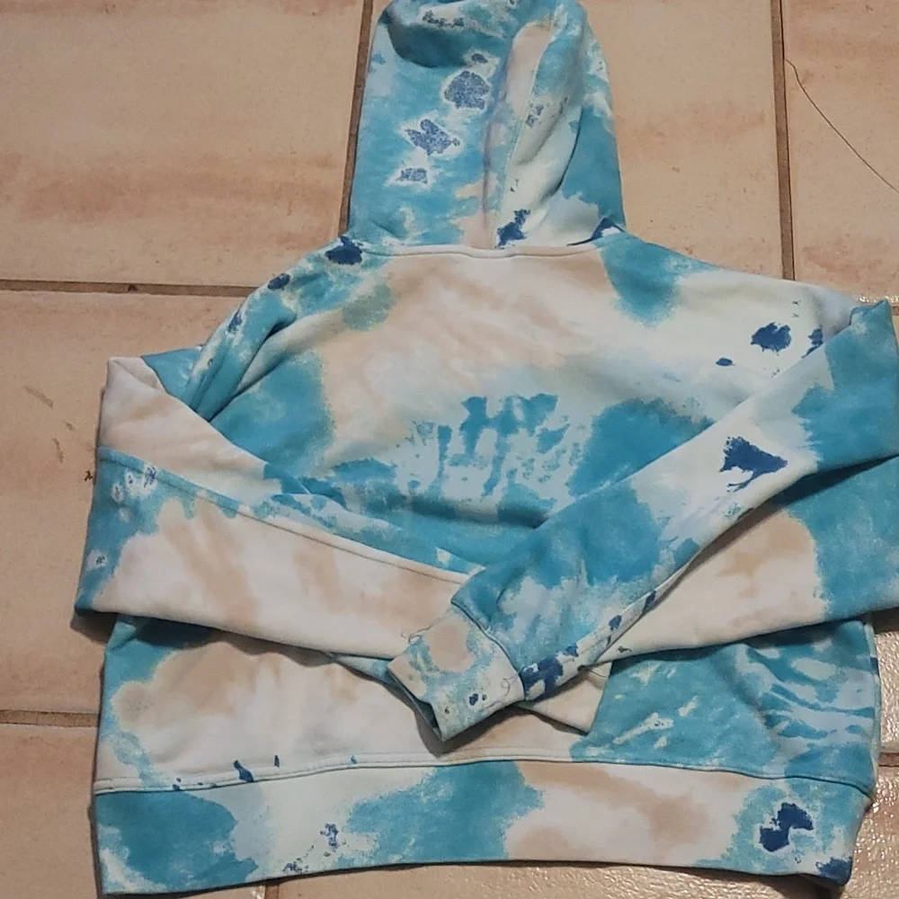 Nike Get Fit Women's French Terry Tie-Dye Training Hoodie - Blue - Size XS Retro
